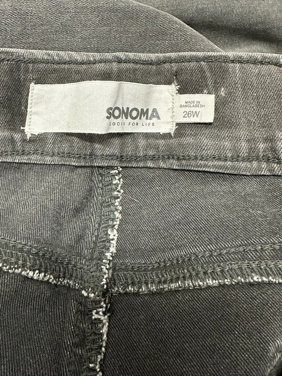 Sonoma Women’s NEW Pull On Faded Black Stretch Skinny Jeans Sz 26 W Leggings - Picture 5 of 7
